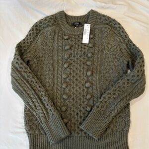 J. Crew Olive Textured Knit Sweater